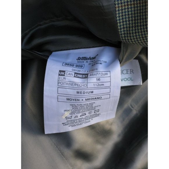 Sports Coat Houndstooth Made in Italy 100% Wool - Picture 5 of 9